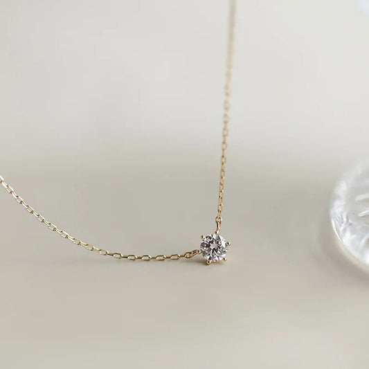 Collier polyvalent en argent sterling 925 plaqué or 14 carats avec zircon scintillant unique