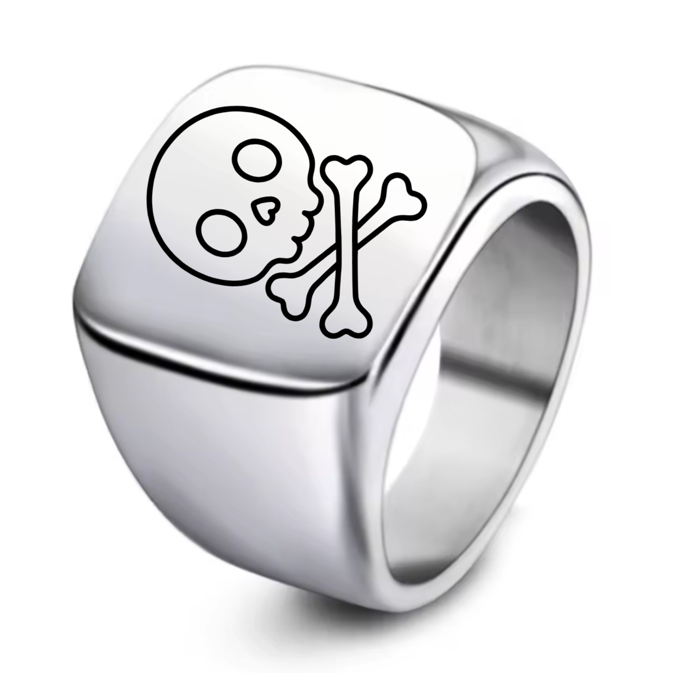 Siegelring mit Piratenschädel aus Edelstahl
