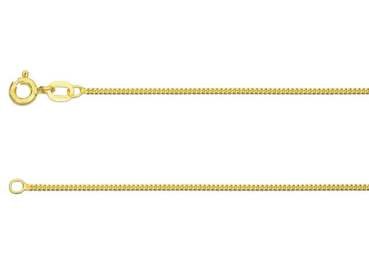 Panzerkette aus 18 Karat Gelbgold, 1 mm, diamantiert, 45 cm