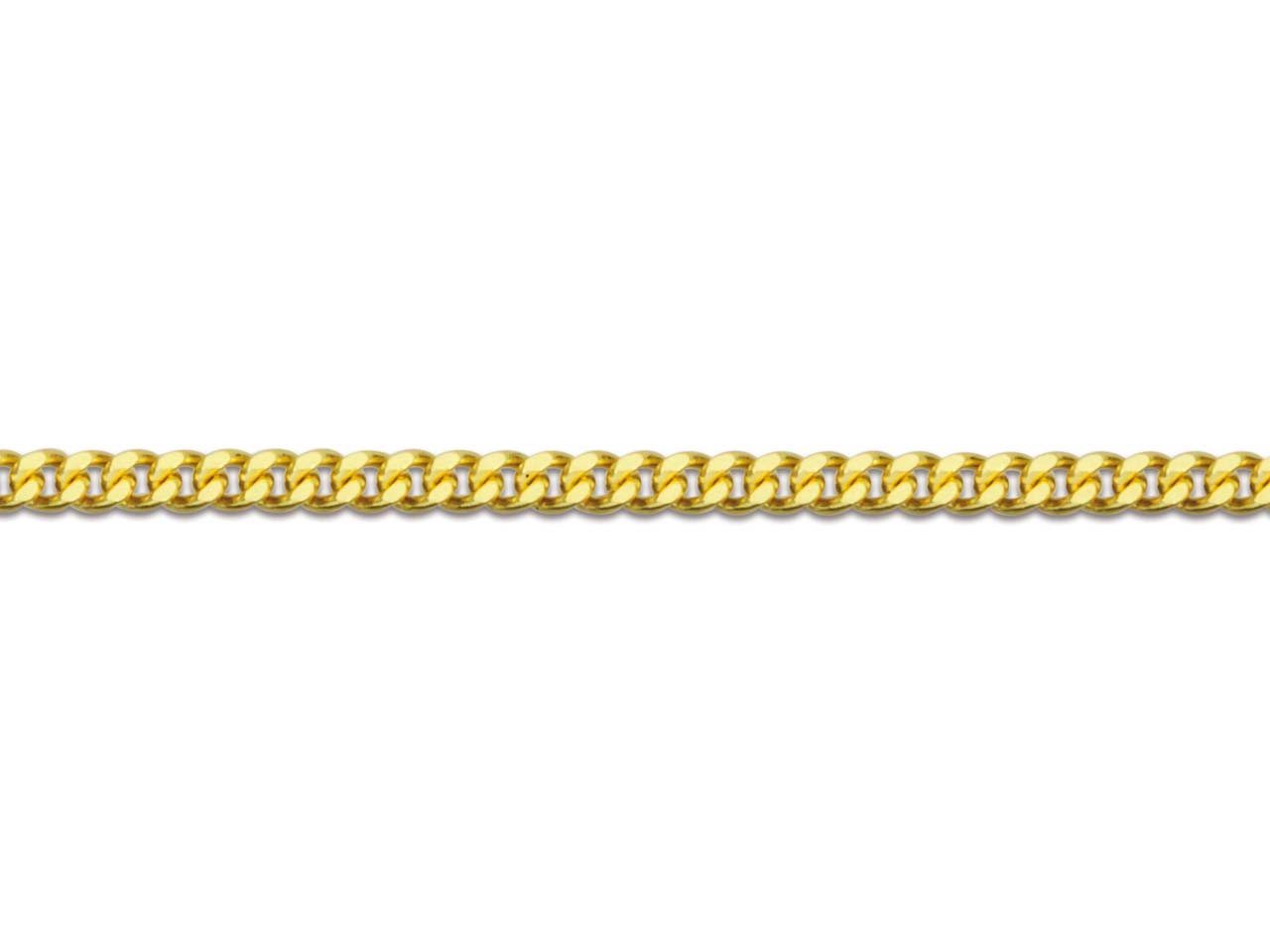 Panzerkette aus 18 Karat Gelbgold, 1 mm, diamantiert, 45 cm