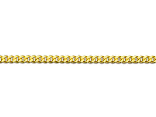 Panzerkette aus 18 Karat Gelbgold, 1 mm, diamantiert, 45 cm