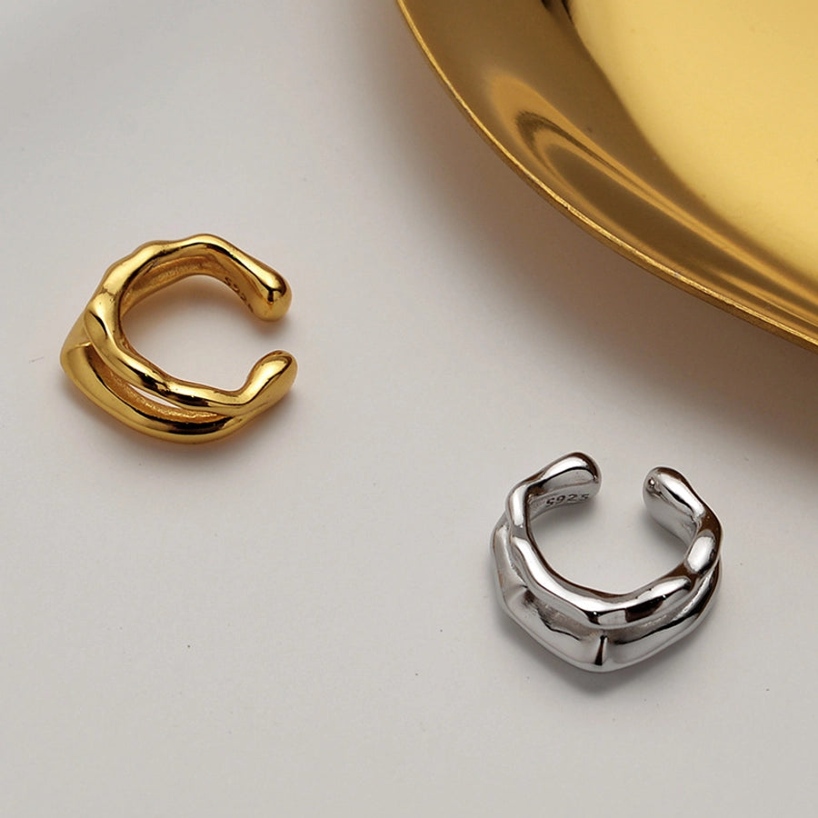 clips d'oreilles géométriques plaqués argent sterling