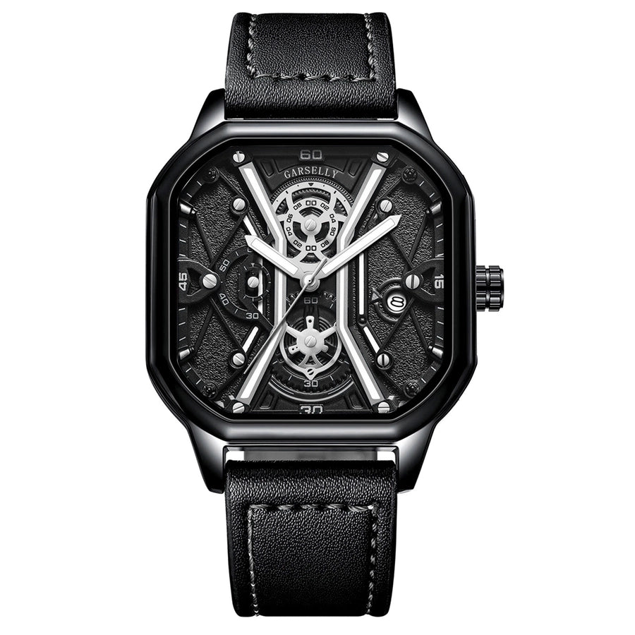 Montre-bracelet à quartz pour homme avec boucle carrée de sport