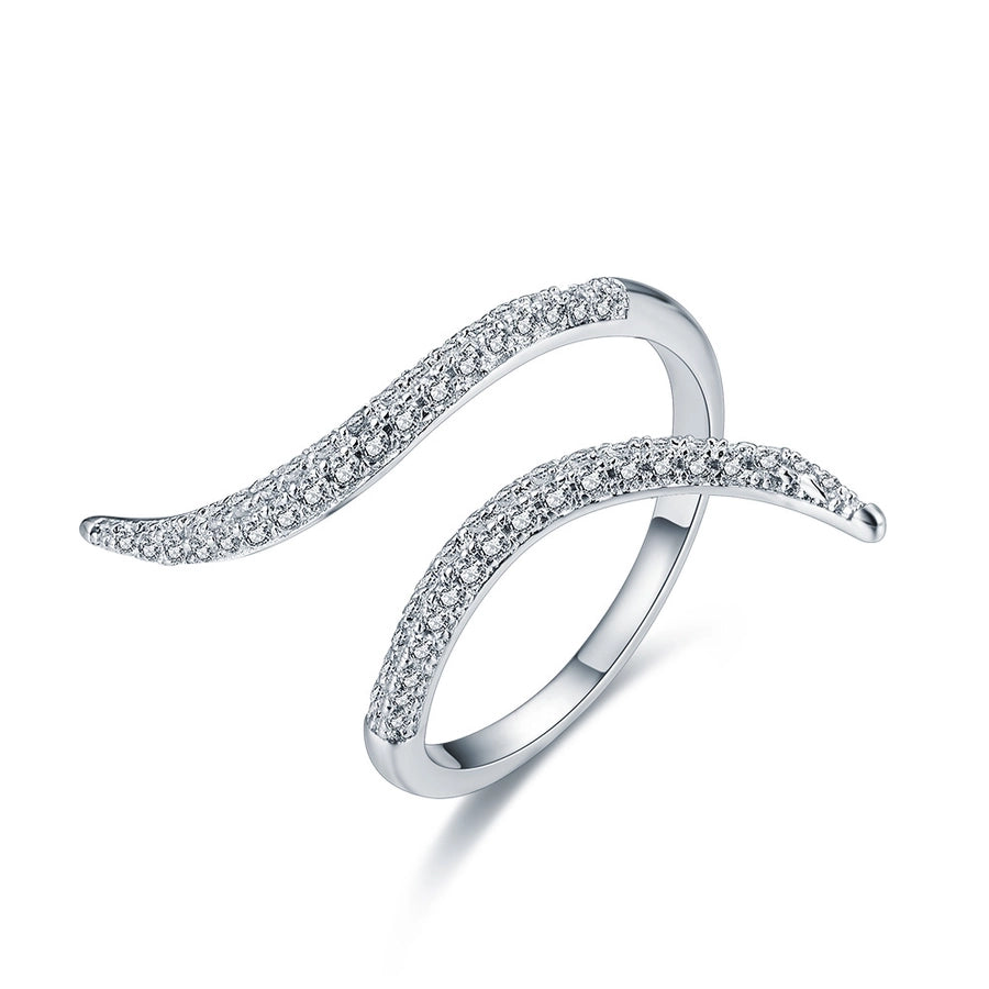 Einfarbige Sterlingsilber-Ringe mit Zirkonia-Inlay