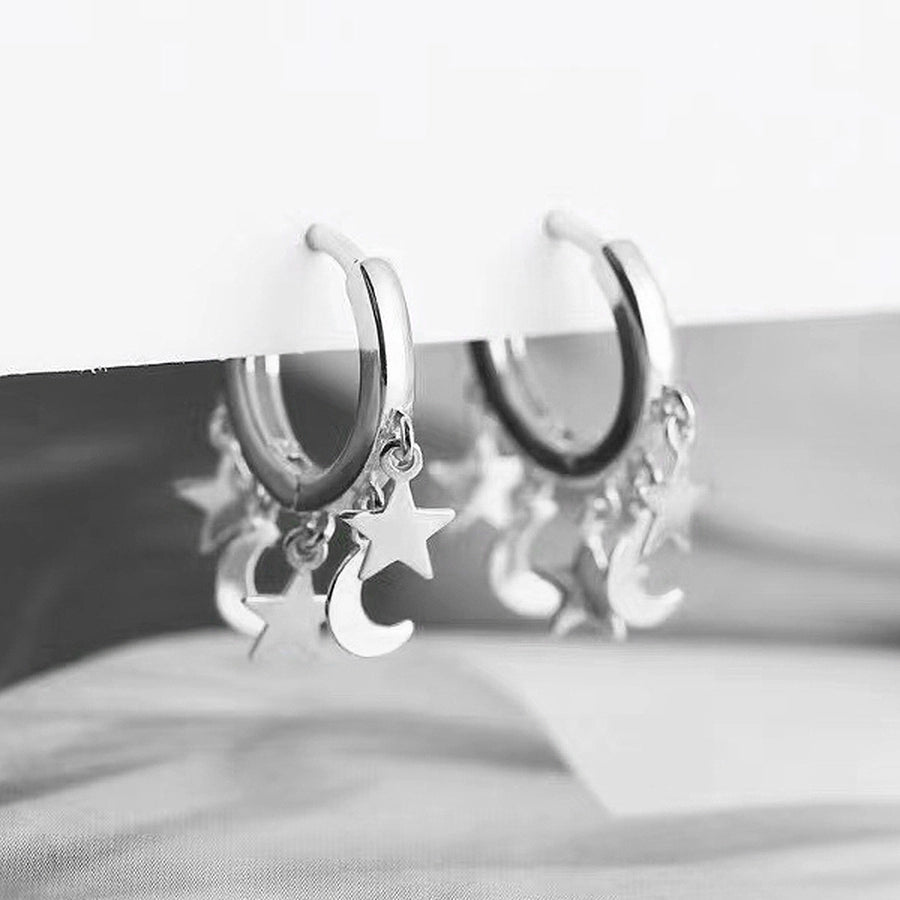 Boucles d'oreilles en argent sterling plaqué or blanc 925 plaqué or Boucles d'oreilles en argent 925
