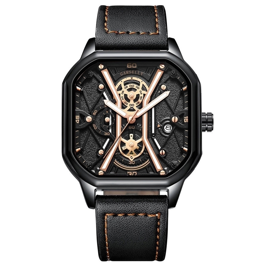 Montre-bracelet à quartz pour homme avec boucle carrée de sport