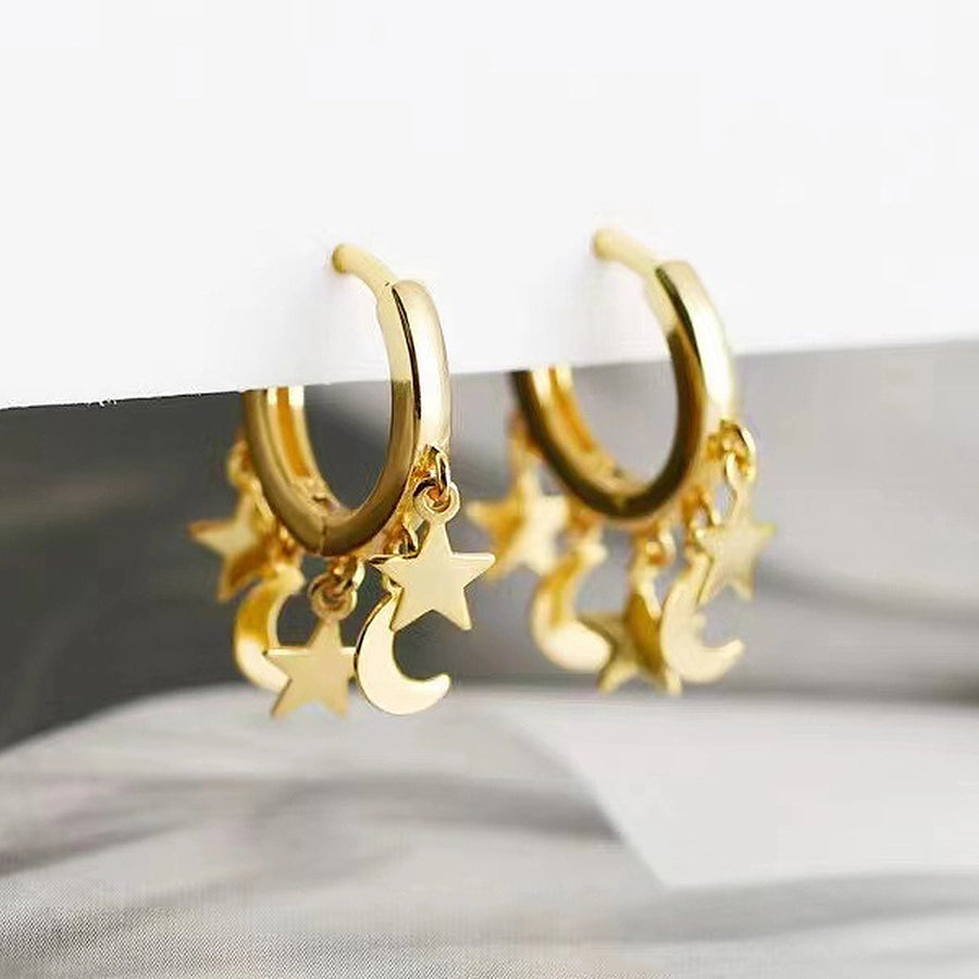 Boucles d'oreilles en argent sterling plaqué or blanc 925 plaqué or Boucles d'oreilles en argent 925