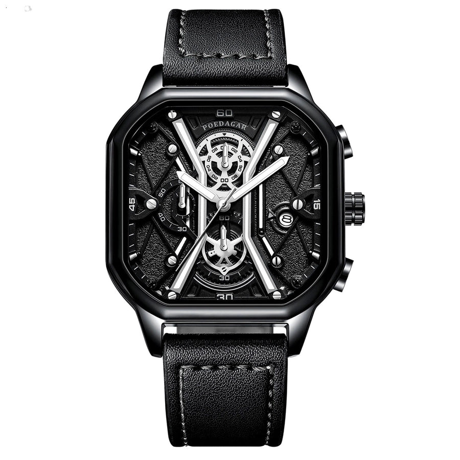 Montre-bracelet à quartz pour homme avec boucle carrée de sport