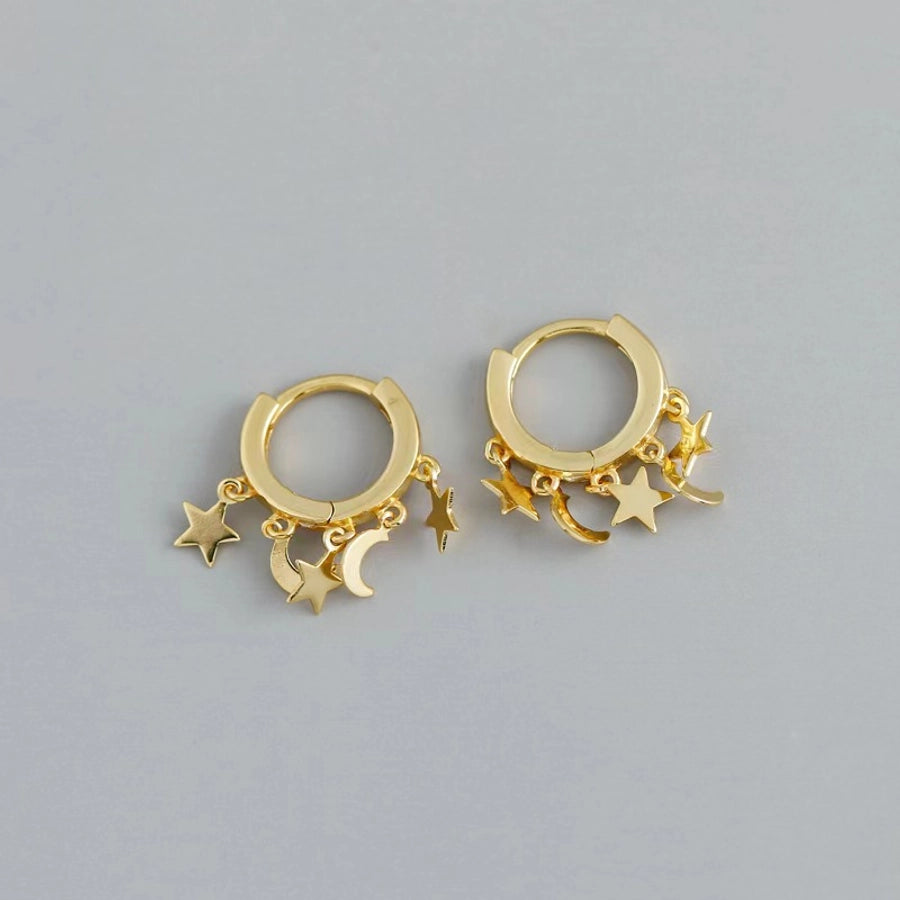 Boucles d'oreilles en argent sterling plaqué or blanc 925 plaqué or Boucles d'oreilles en argent 925