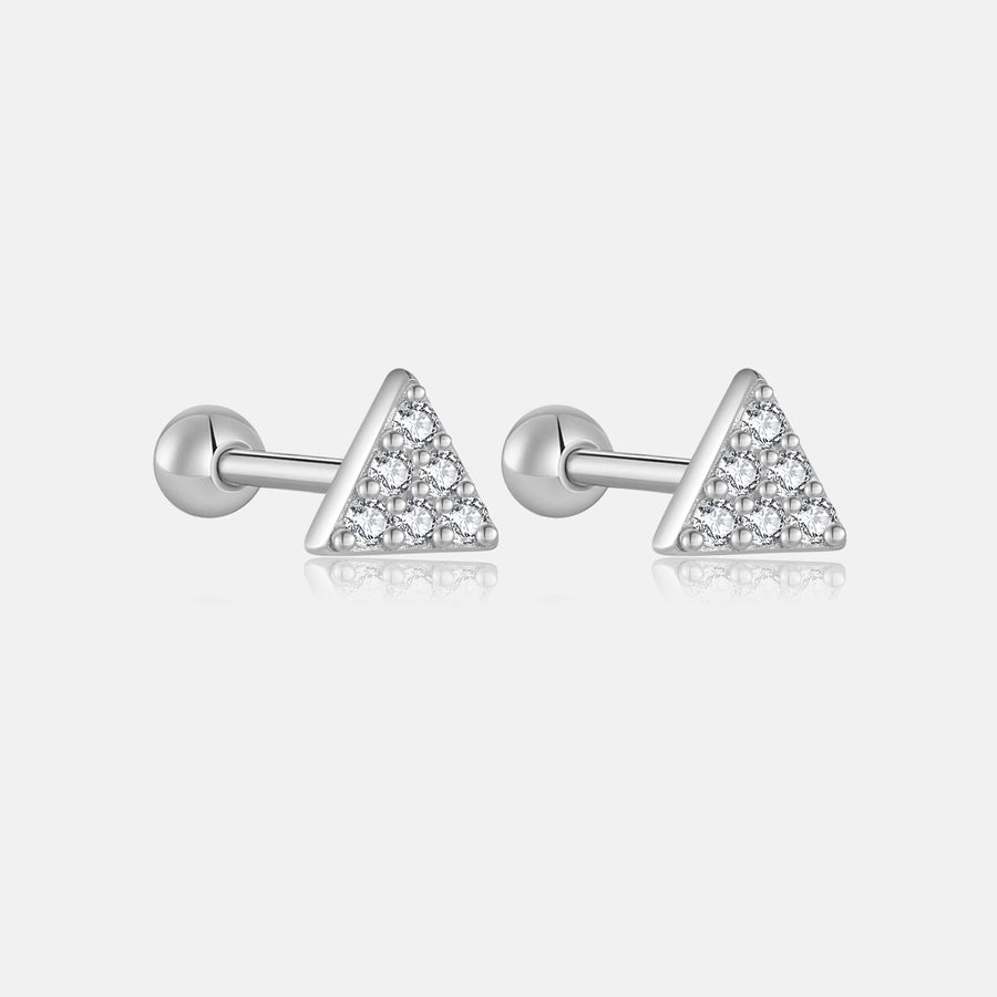 Clous d'oreilles géométriques en argent sterling 925 avec zircons
