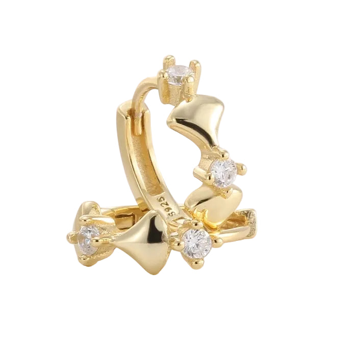 Classic Style Solid Color Inlay Sterling Silver Rhinestones Earrings