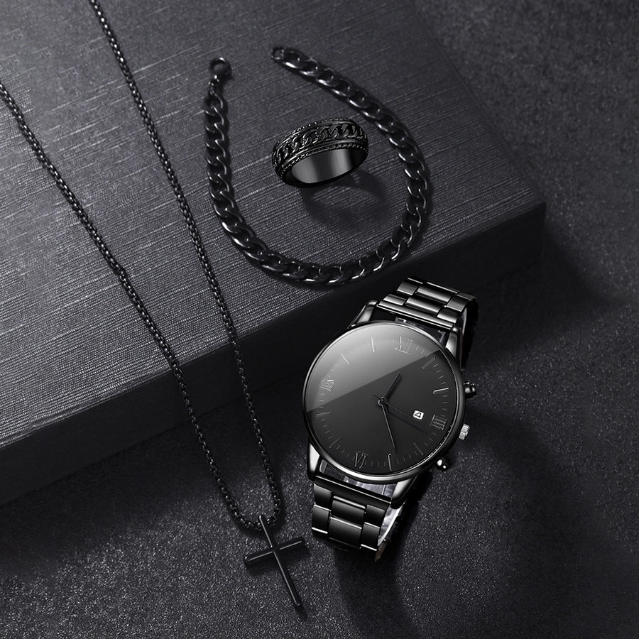 Montres à quartz pour hommes avec boucle déployante simple Business Number