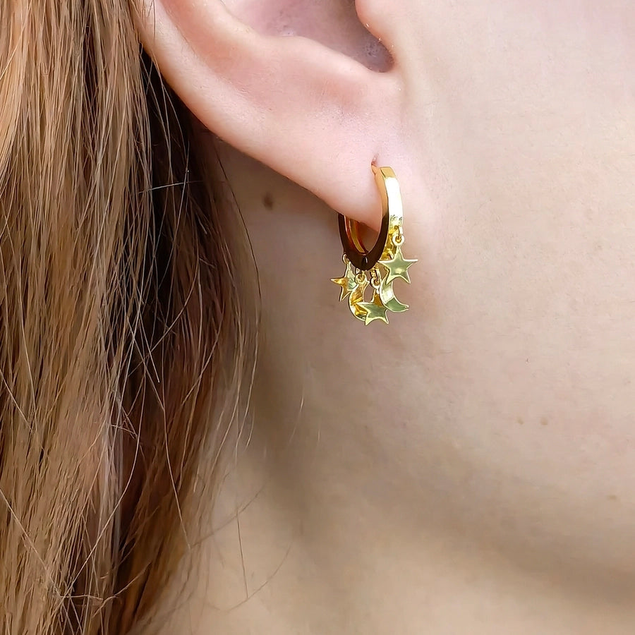 Boucles d'oreilles en argent sterling plaqué or blanc 925 plaqué or Boucles d'oreilles en argent 925