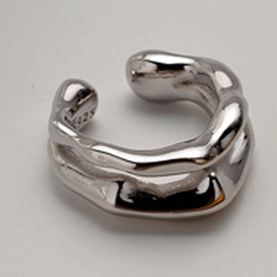 clips d'oreilles géométriques plaqués argent sterling