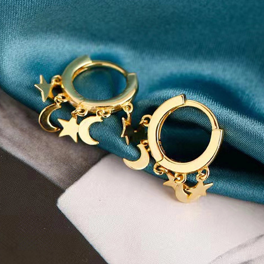 Boucles d'oreilles en argent sterling plaqué or blanc 925 plaqué or Boucles d'oreilles en argent 925