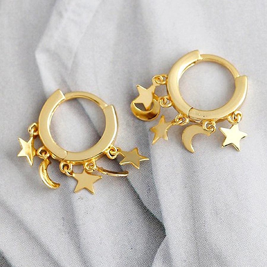 Boucles d'oreilles en argent sterling plaqué or blanc 925 plaqué or Boucles d'oreilles en argent 925