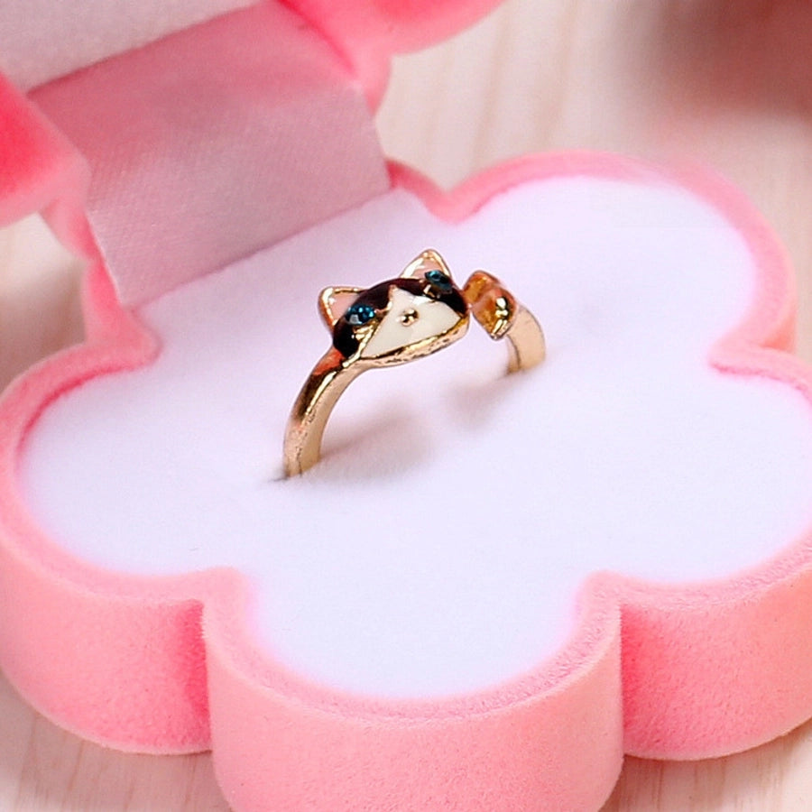 Ringschatulle mit Blumenmuster, Rosa und Pflaume