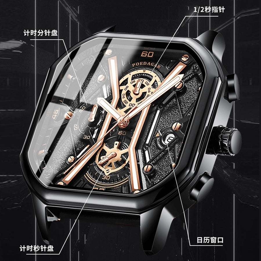 Montre-bracelet à quartz pour homme avec boucle carrée de sport