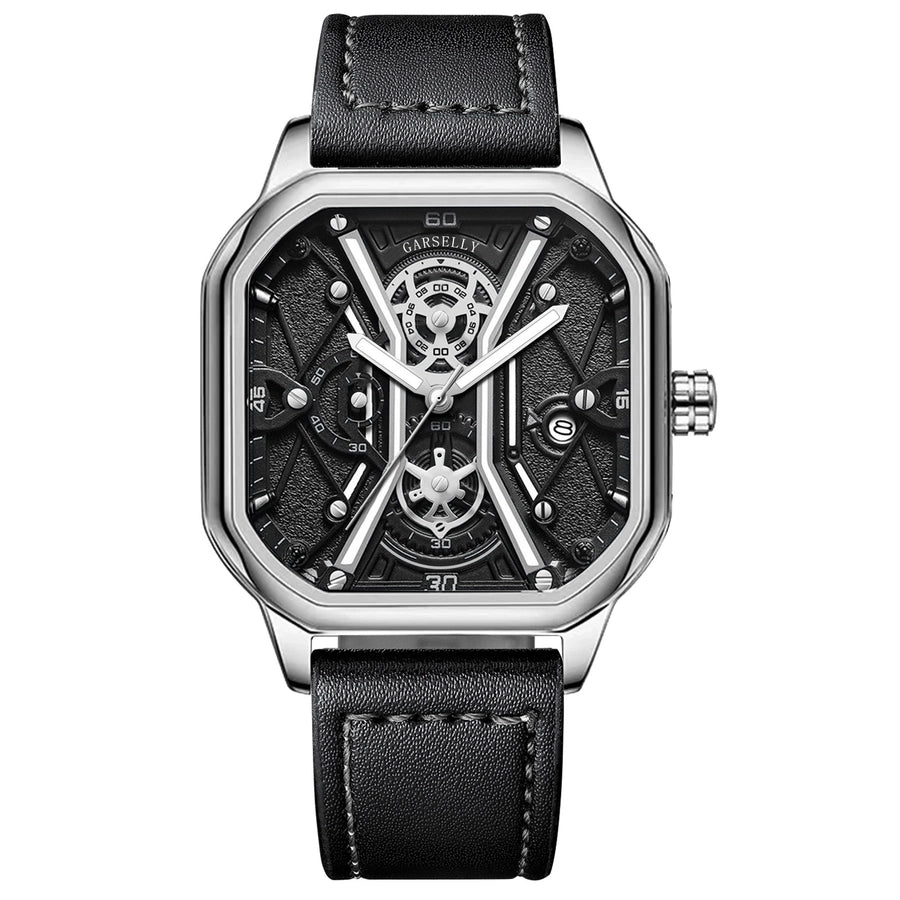 Montre-bracelet à quartz pour homme avec boucle carrée de sport
