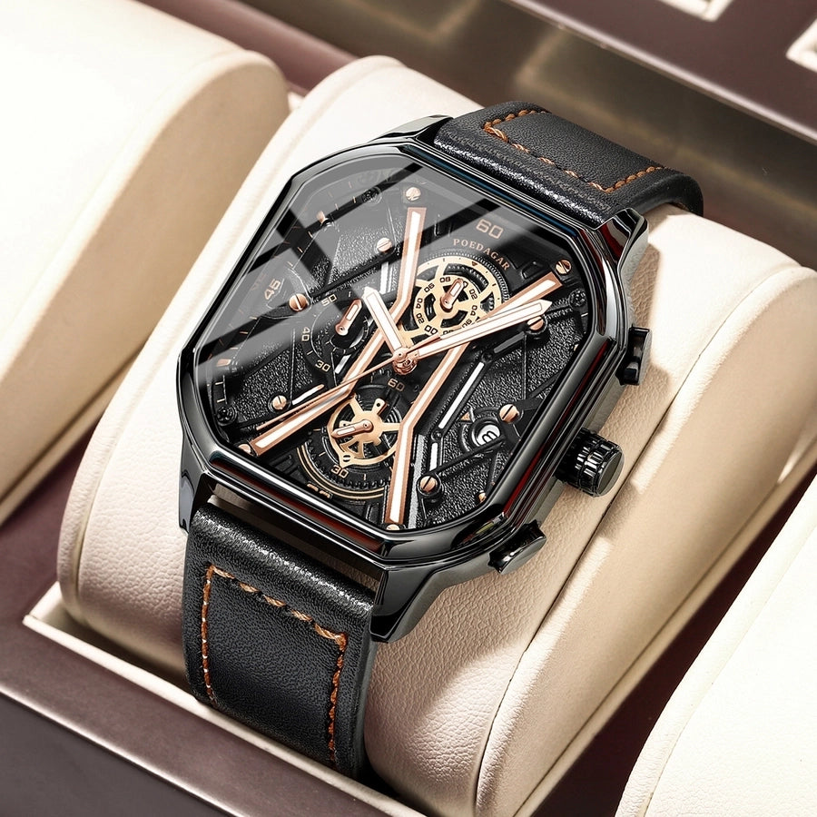 Montre-bracelet à quartz pour homme avec boucle carrée de sport