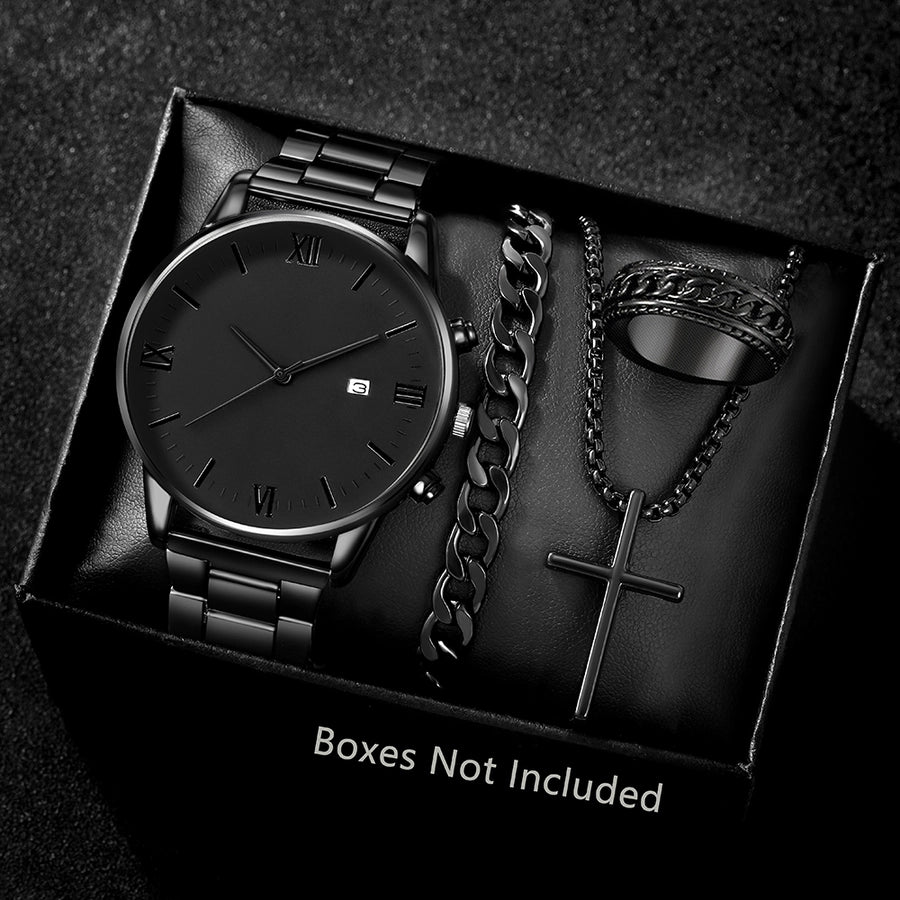 Montres à quartz pour hommes avec boucle déployante simple Business Number