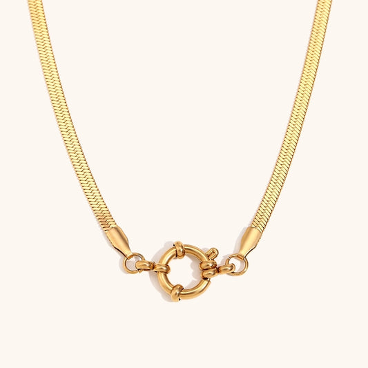 Collier pendentif en acier inoxydable 304 de couleur unie plaqué or 18 carats