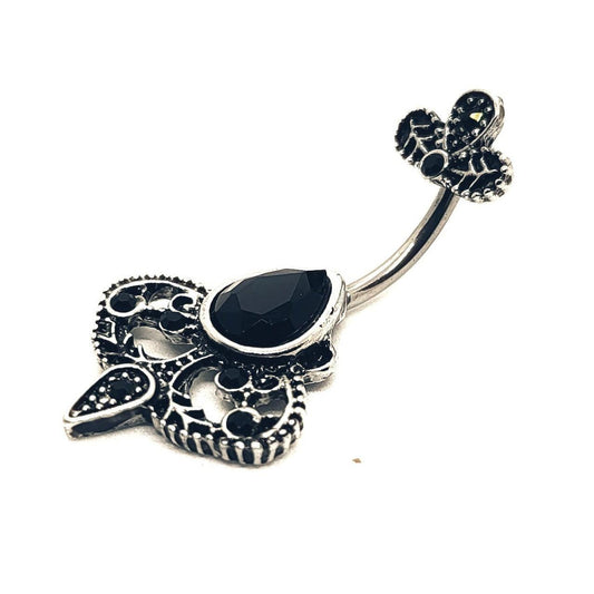 Vintage Belly Bar Old Fashioned Gothic Old Styled Navel Bar - Pretty Savage Jewellery