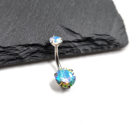 Crystal Gem Stone Belly Bar Body Jewellery Gem Navel Bar - Pretty Savage Jewellery