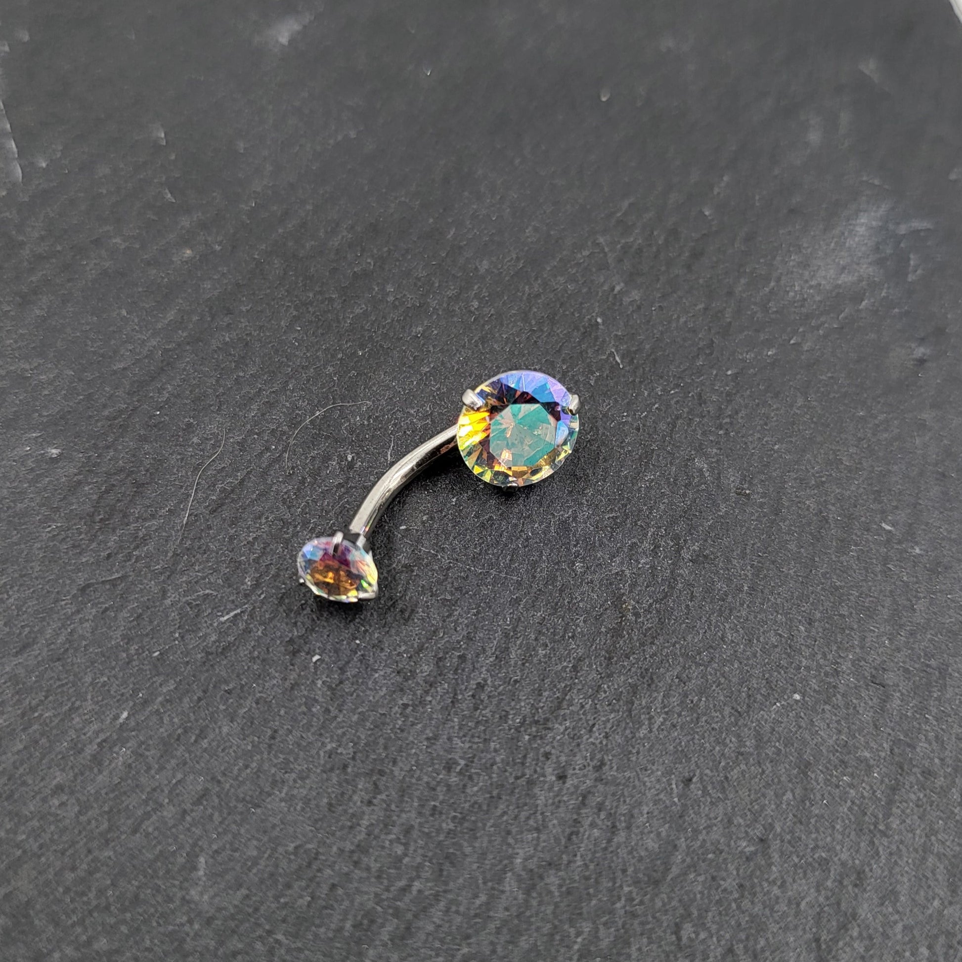 Crystal Gem Stone Belly Bar Body Jewellery Gem Navel Bar - Pretty Savage Jewellery
