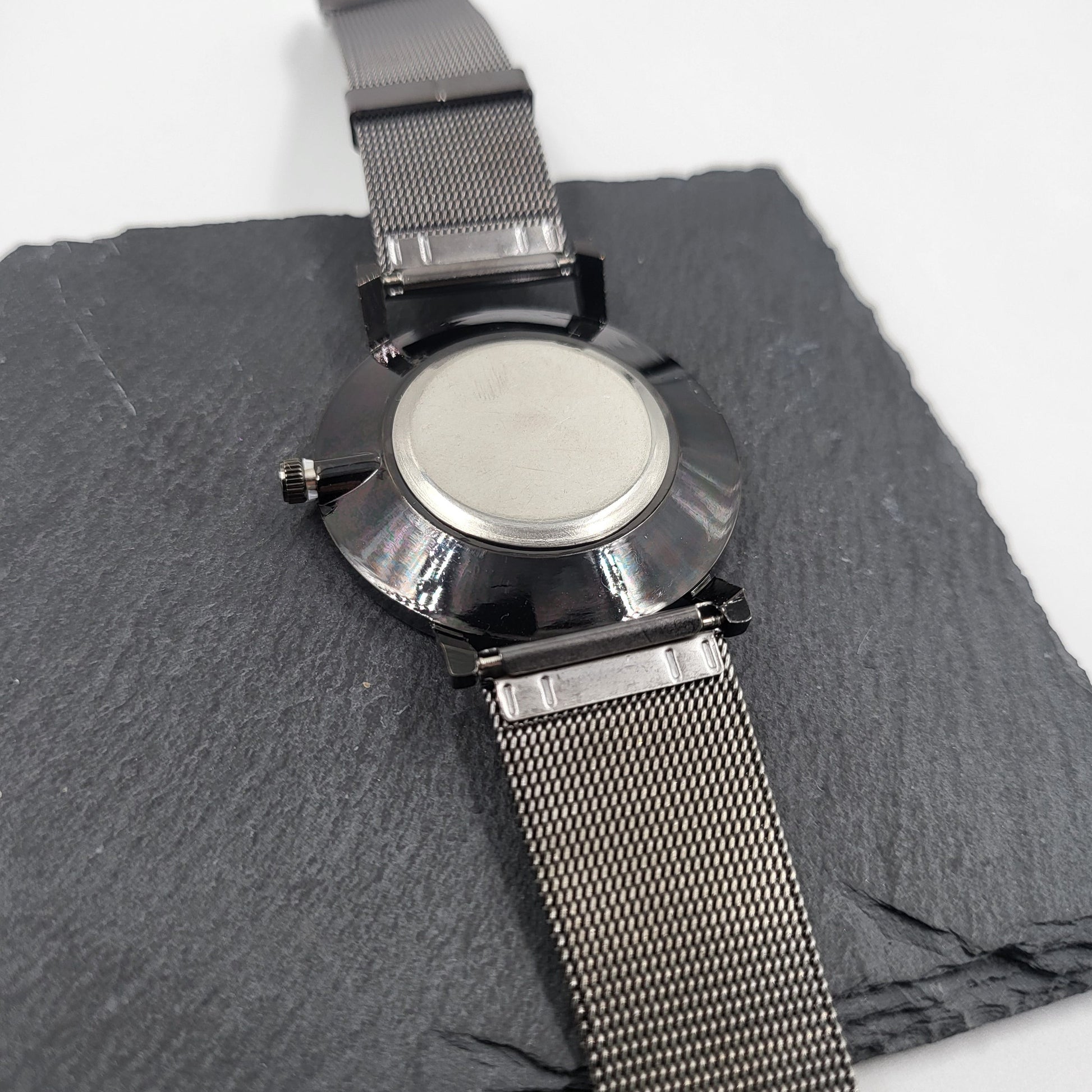 Black Classic Wrist Watch With Chain Metal Band Wrist Watch - Pretty Savage Jewellery