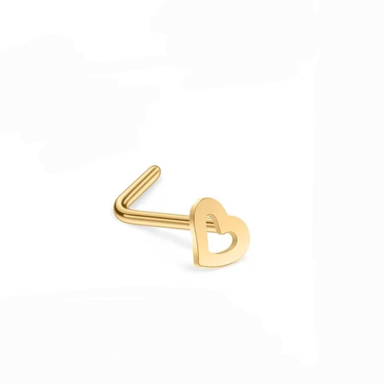 Heart L Shape Bar Stainless Steel Studs - Pretty Savage Jewellery