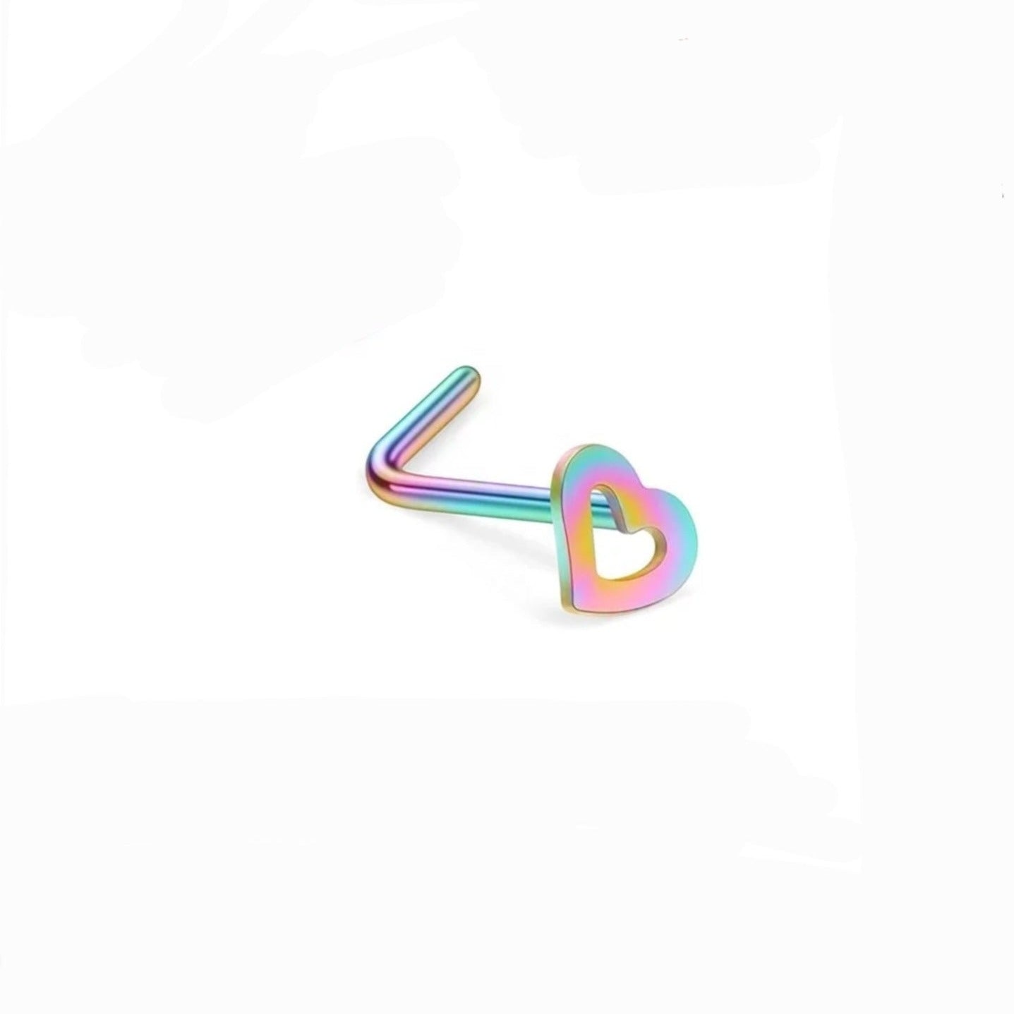 Heart L Shape Bar Stainless Steel Studs - Pretty Savage Jewellery