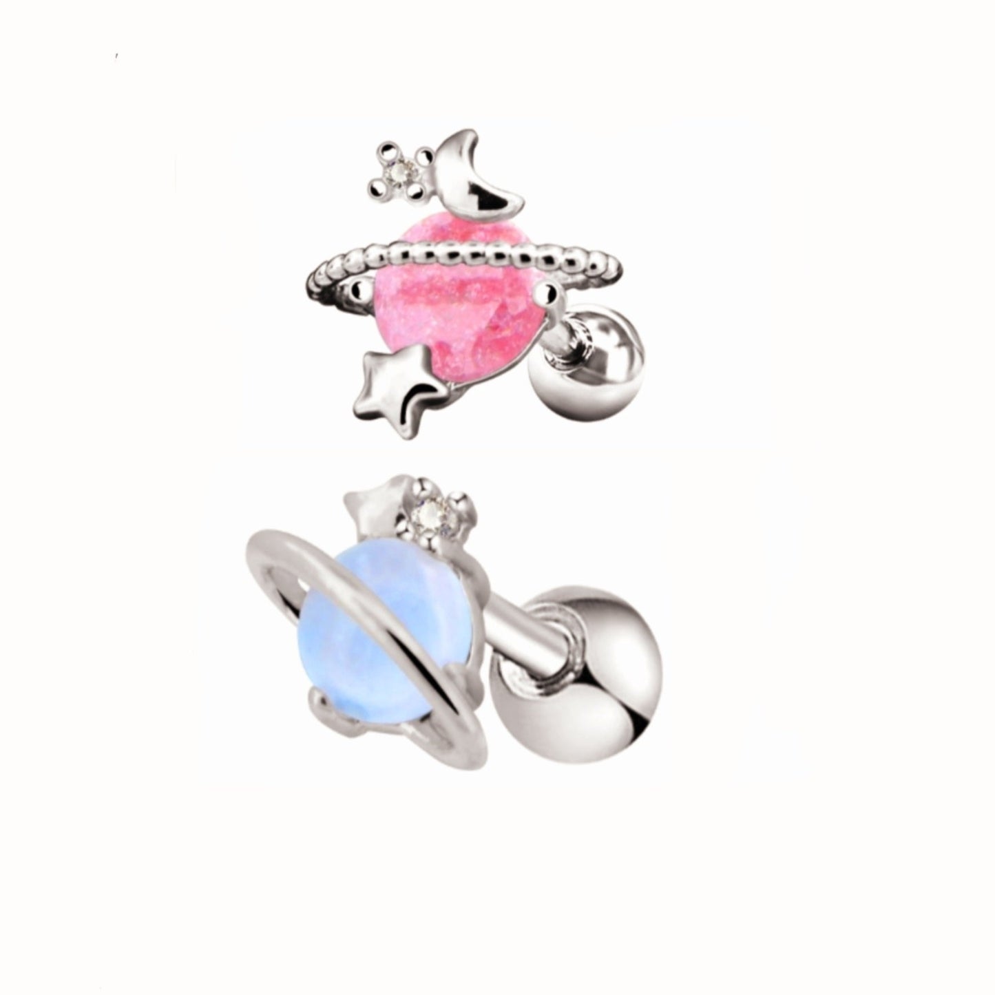 Galaxy Ear Stud Cartilage Helix Conch Rook Lobe - Pretty Savage Jewellery