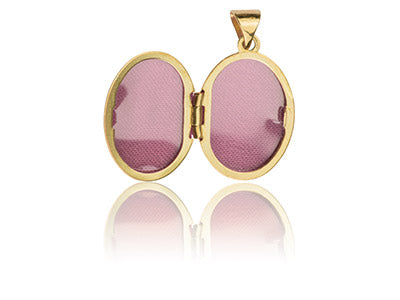 9ct Yellow Gold Oval Locket With Leaves Detail, 17x13mm - Pretty Savage Jewellery