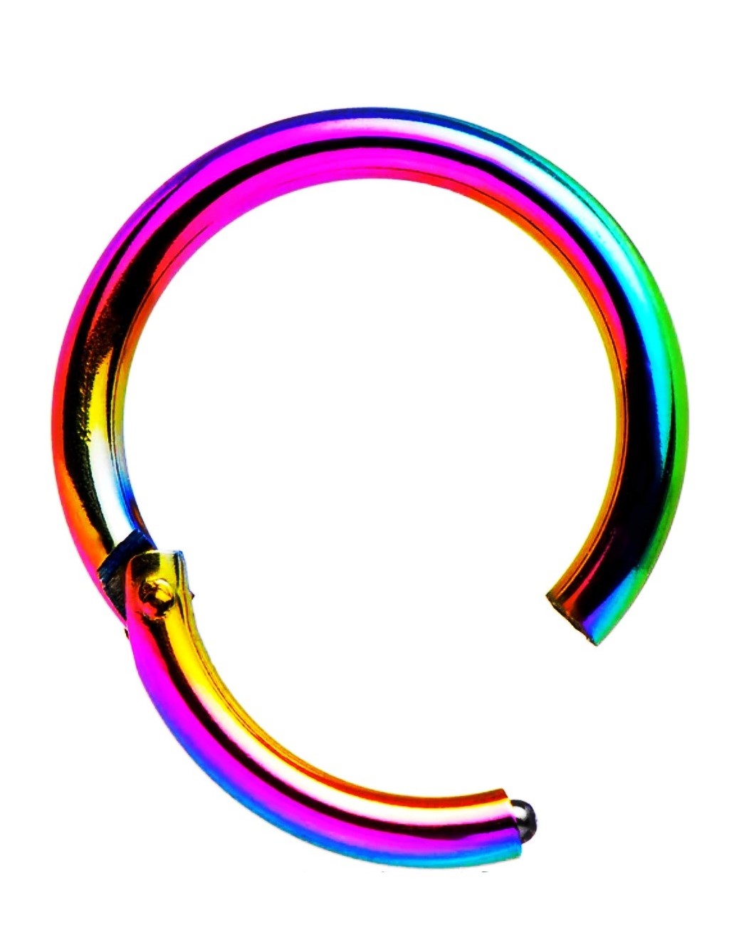 rainbow colour clicker segment piercing ring