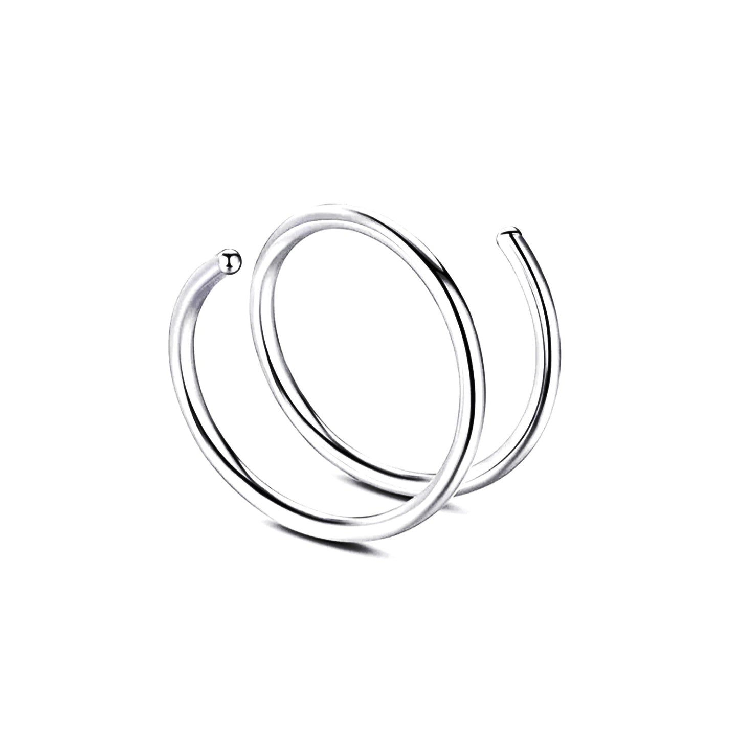 Anneau de nez torsadé à double spirale en acier inoxydable