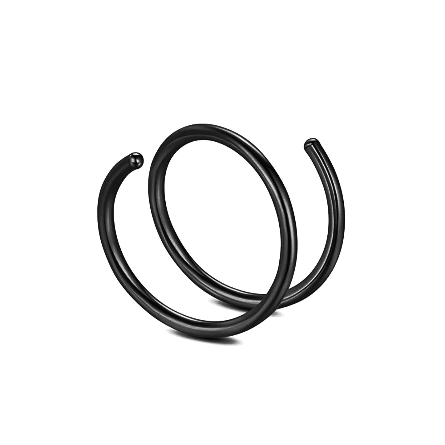Anneau de nez torsadé à double spirale en acier inoxydable