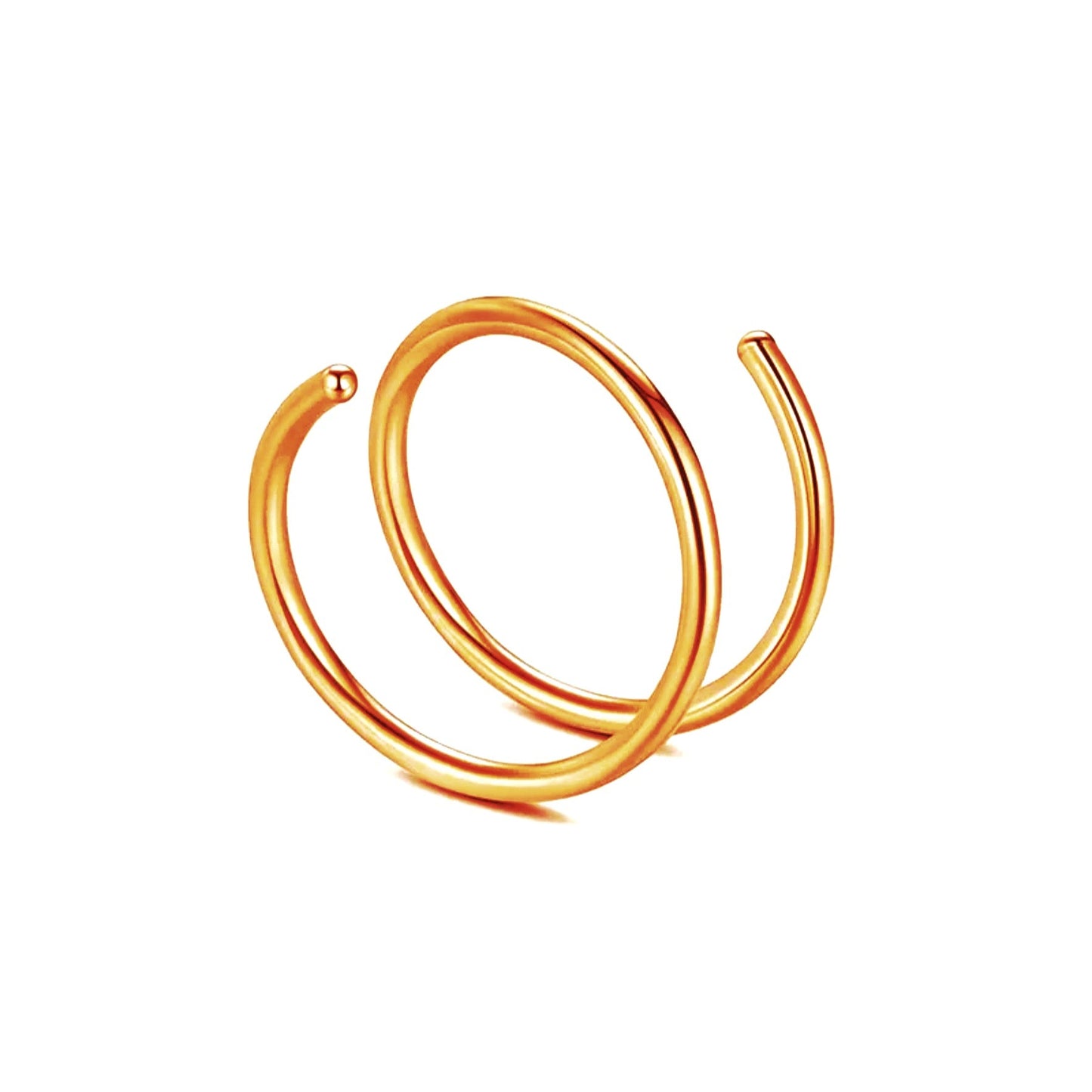 Anneau de nez torsadé à double spirale en acier inoxydable