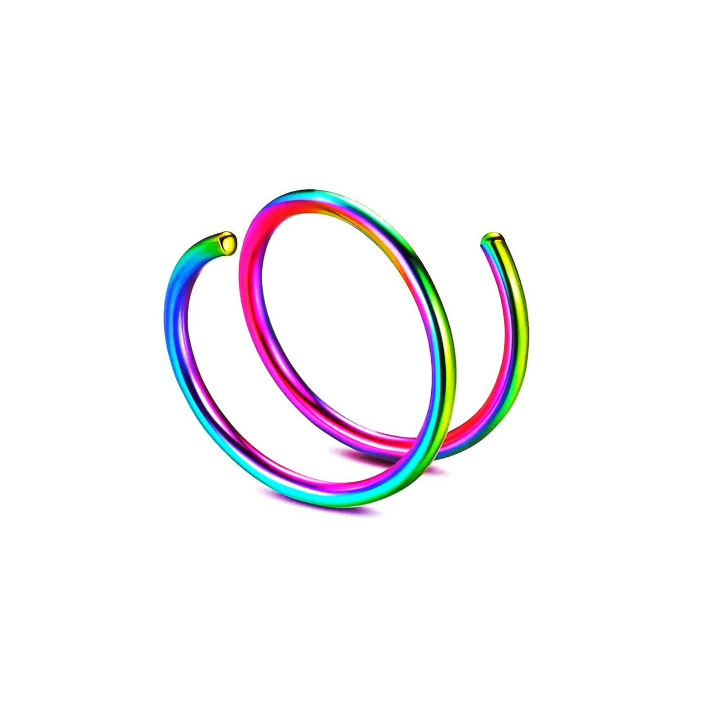 Anneau de nez torsadé à double spirale en acier inoxydable