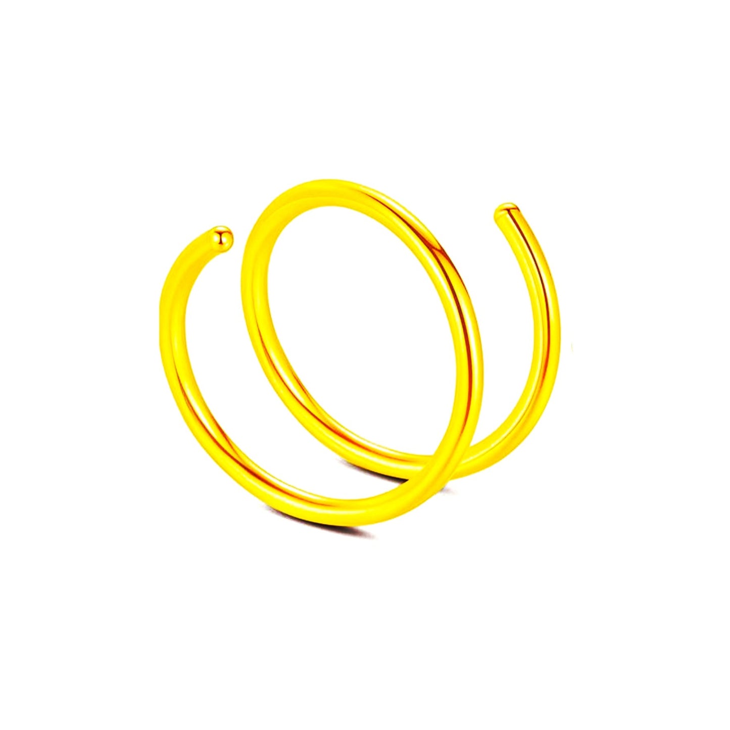 Anneau de nez torsadé à double spirale en acier inoxydable