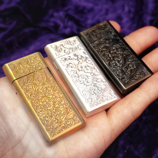 Vintage Floral Design Metal Petrol Lighters