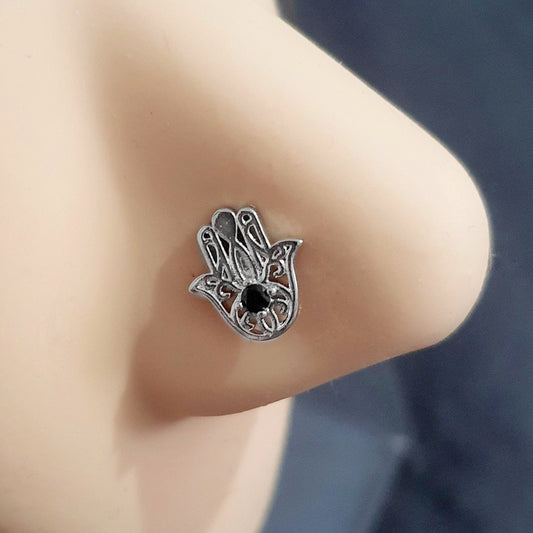Mythischer Hand-Statement-Nasenstecker aus Silber