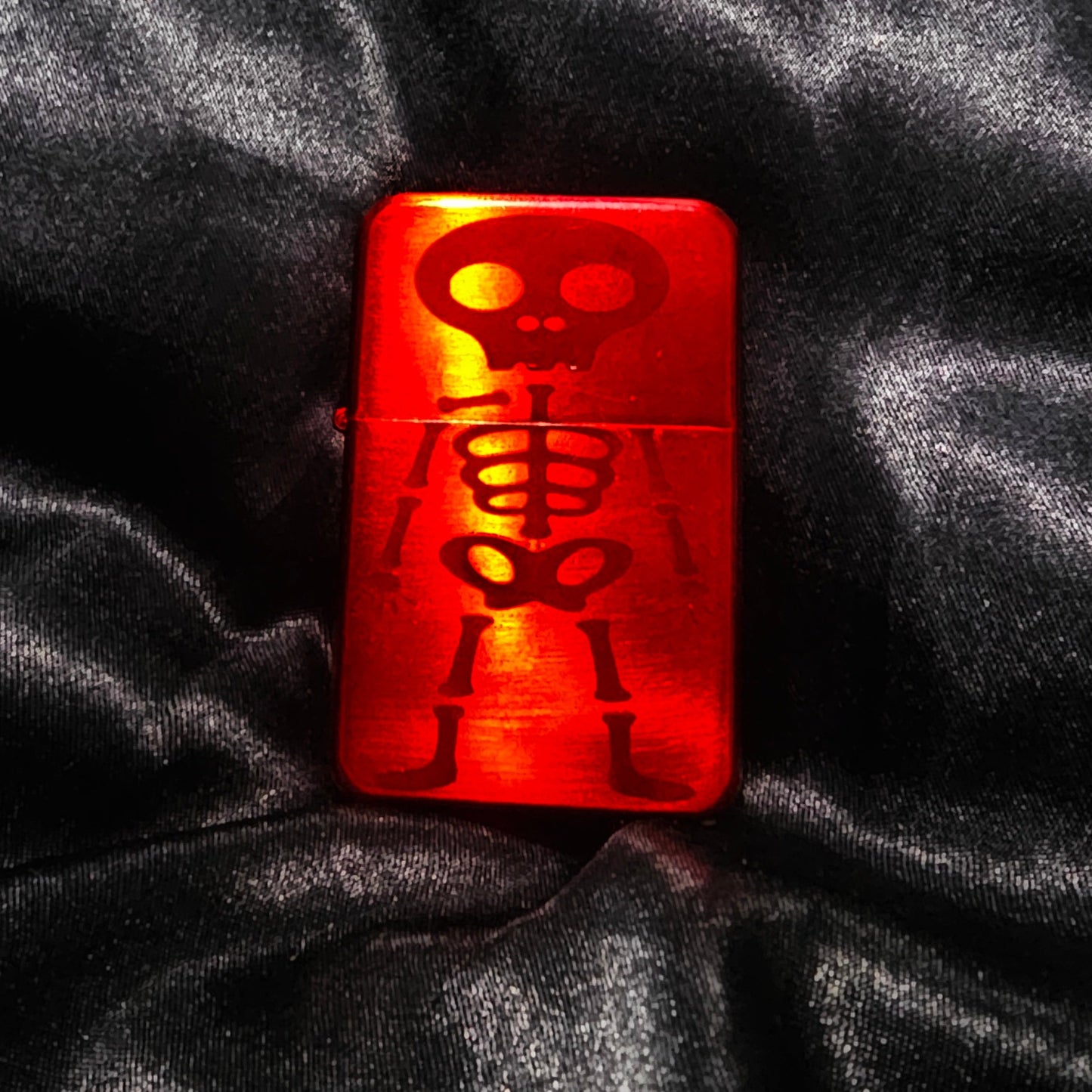 Skeleton Gloss Red Petrol Lighter - Pretty Savage Jewellery