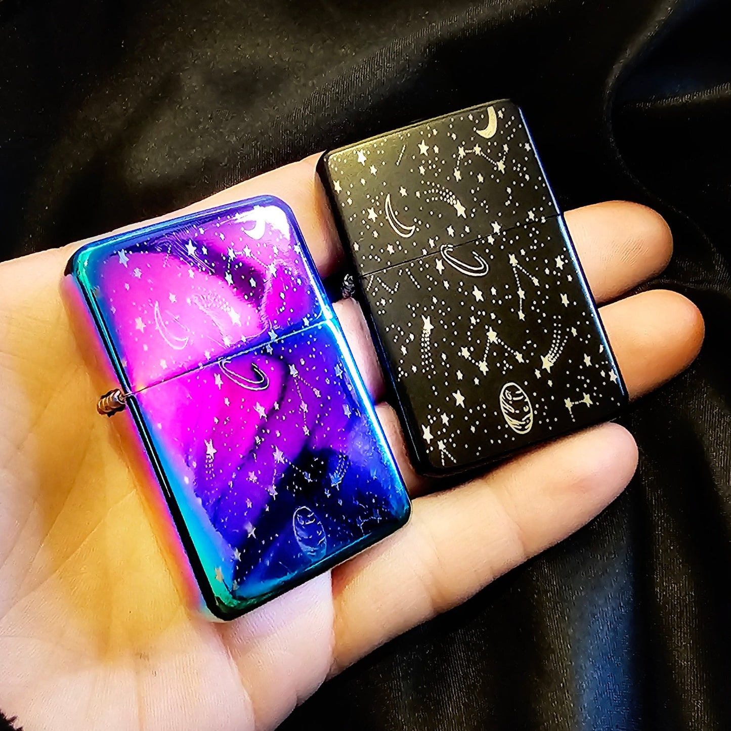 Galaxy Space Theme Flip Petrol Lighter - Pretty Savage Jewellery