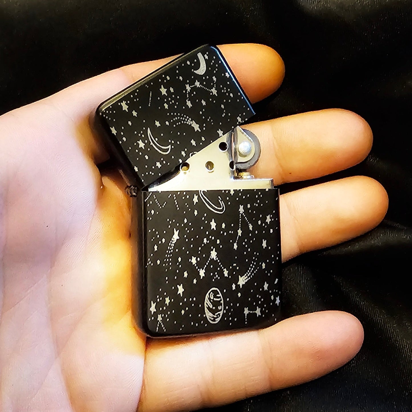 Galaxy Space Theme Flip Petrol Lighter - Pretty Savage Jewellery