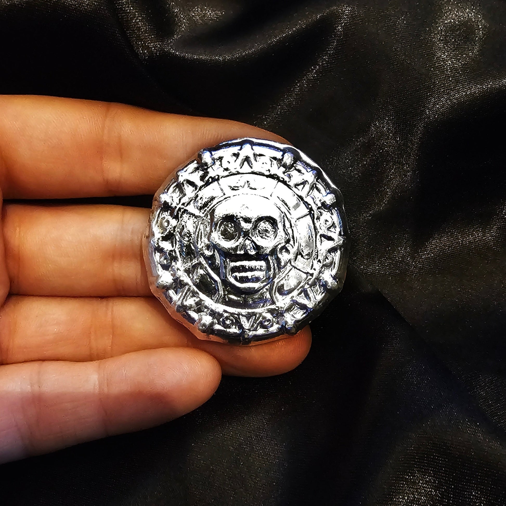 Pure 999 Silver Personalised Skull Coin - Pretty Savage Jewellery