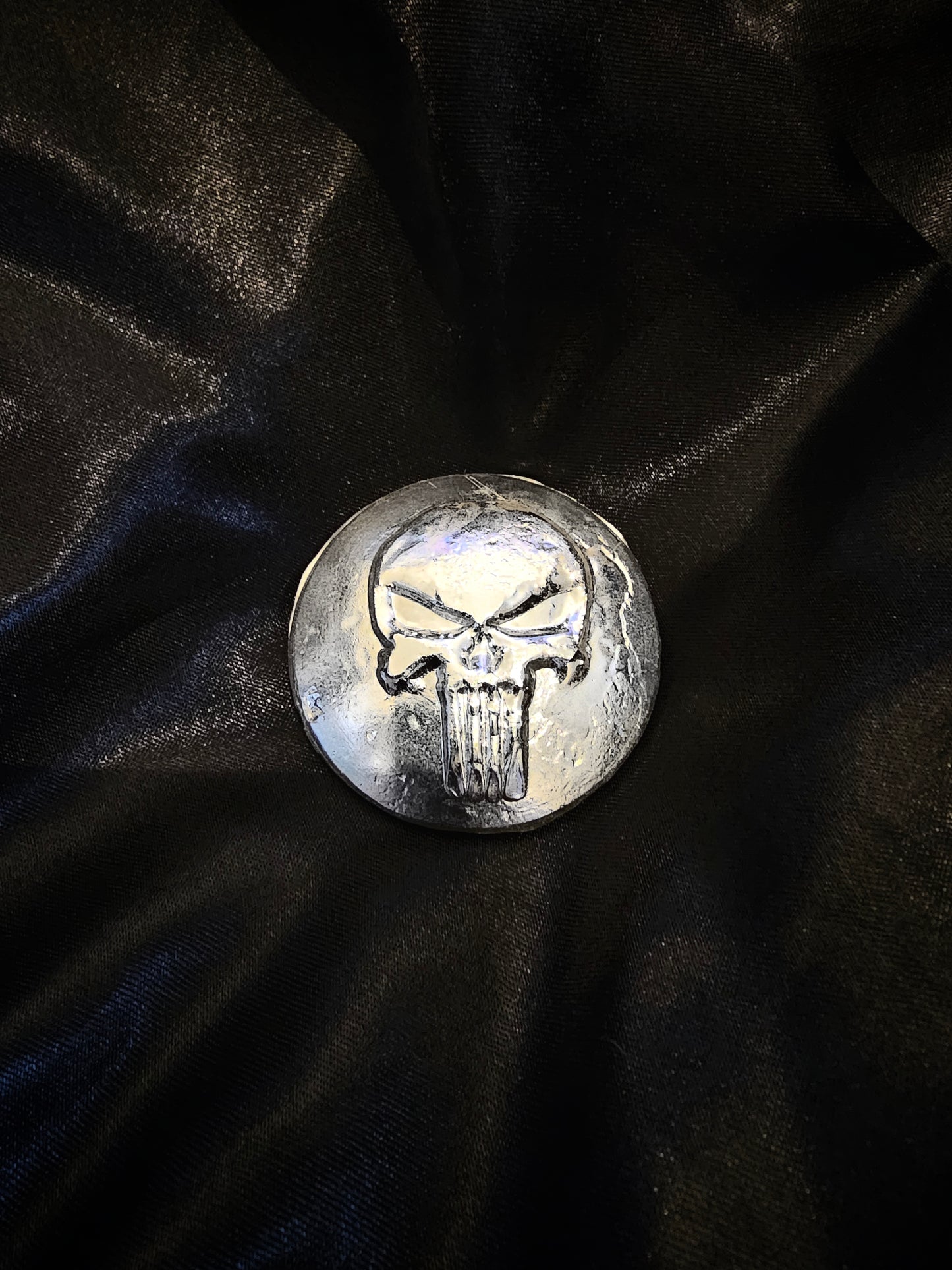 Pure 999 Silver Personalised Punisher Skull Coin - Pretty Savage Jewellery