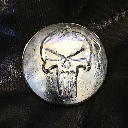 Pure 999 Silver Personalised Punisher Skull Coin - Pretty Savage Jewellery