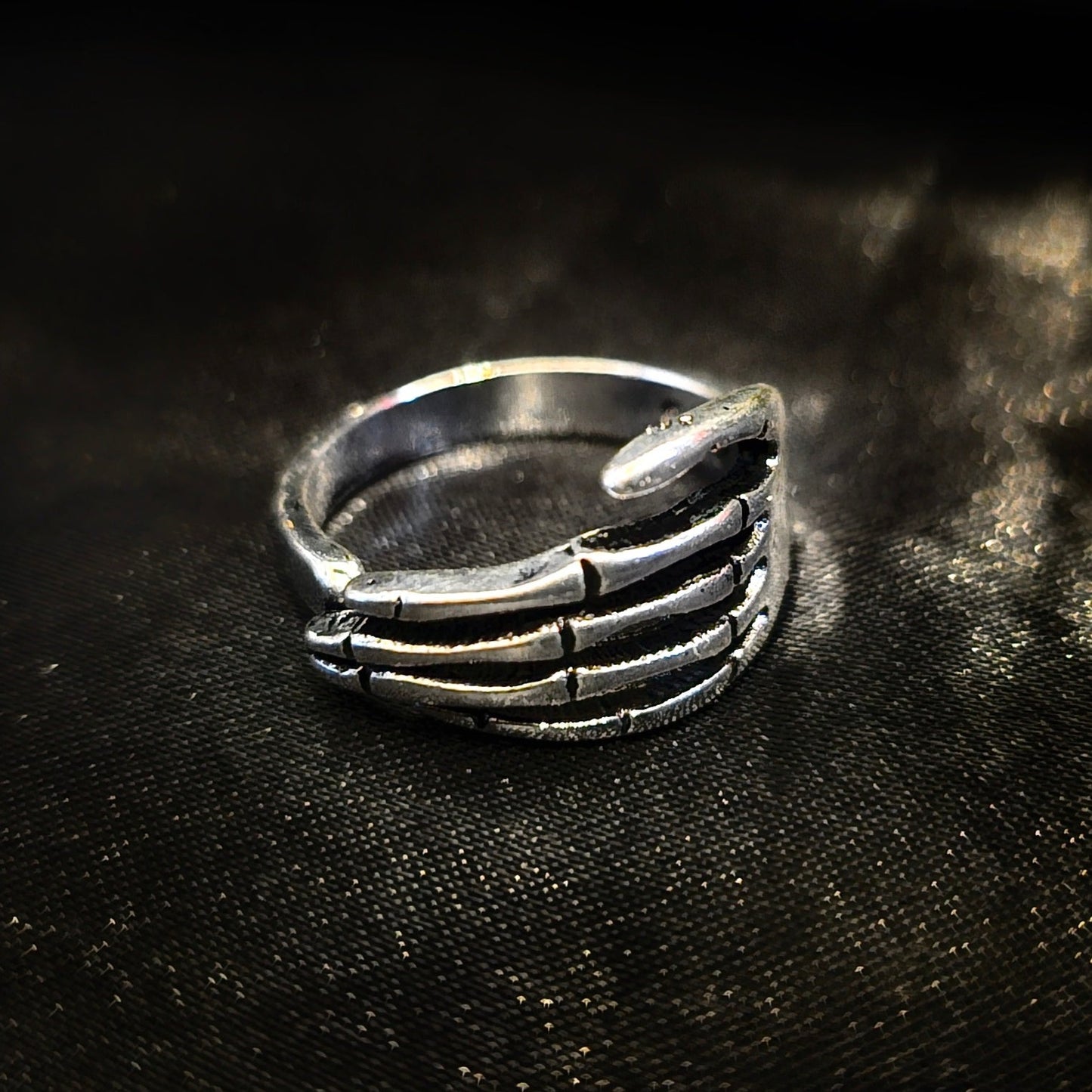 Silver Skeleton Hand Adjustable Ring - Pretty Savage Jewellery