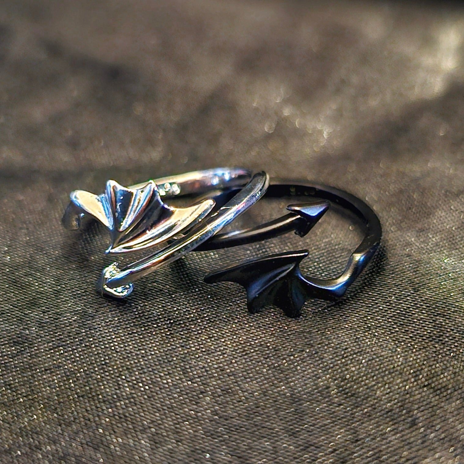 Dragon Wing 925 Sterling Silver Adjustable Rings - Pretty Savage Jewellery